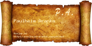 Paulheim Aranka névjegykártya